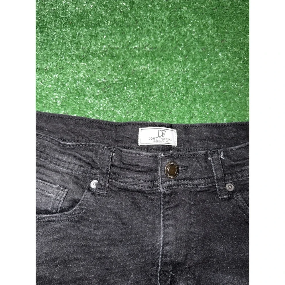 Don't Think Twice Skinny Fit Denim Shorts Washed Black Men's Size 34